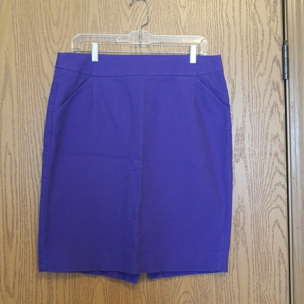 J Crew purple pencil skirt 12